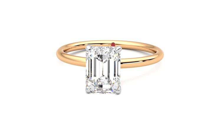 Taylor & Hart Demure Emerald Engagement Ring 360 degree image 28