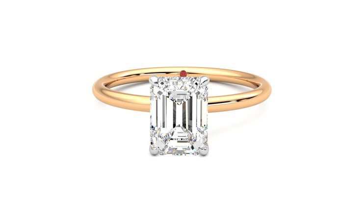 Taylor & Hart Demure Emerald Engagement Ring 360 degree image 29