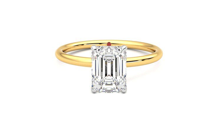 Taylor & Hart Demure Emerald Engagement Ring 360 degree image 0