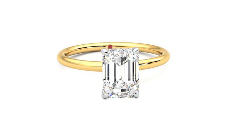Taylor & Hart Demure Emerald Engagement Ring 360 degree image 2