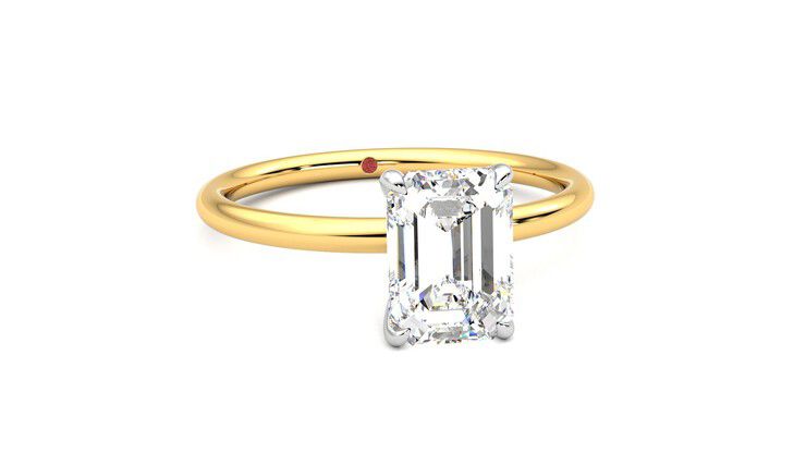 Taylor & Hart Demure Emerald Engagement Ring 360 degree image 3