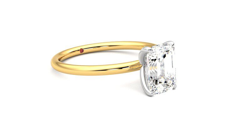 Taylor & Hart Demure Emerald Engagement Ring 360 degree image 6