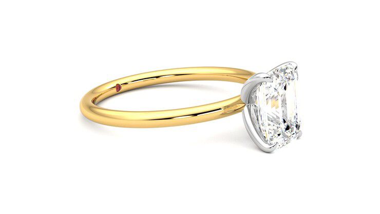Taylor & Hart Demure Emerald Engagement Ring 360 degree image 7