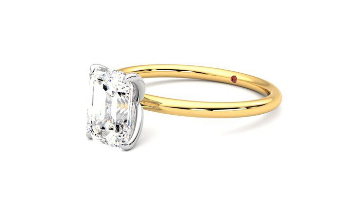 Taylor & Hart Demure Emerald Engagement Ring 360 degree image 24