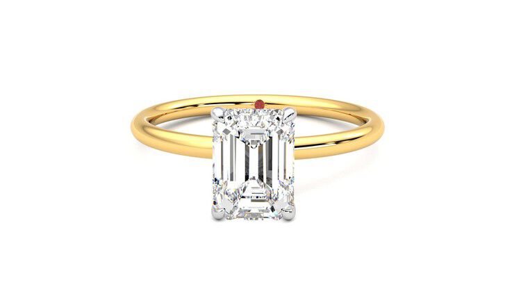 Taylor & Hart Demure Emerald Engagement Ring 360 degree image 29