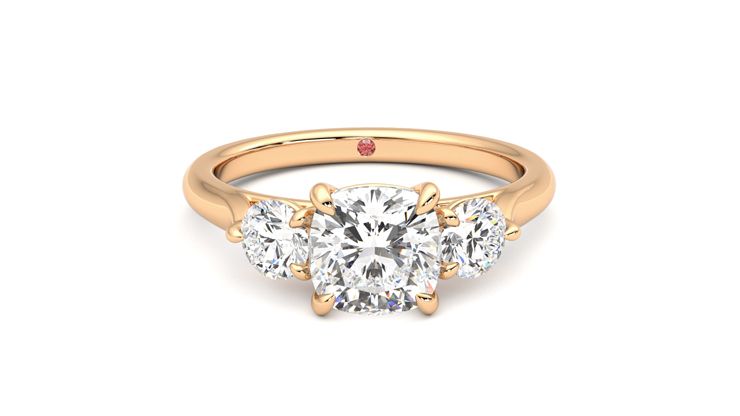 Taylor & Hart Destiny Cushion Engagement Ring 360 degree image 1