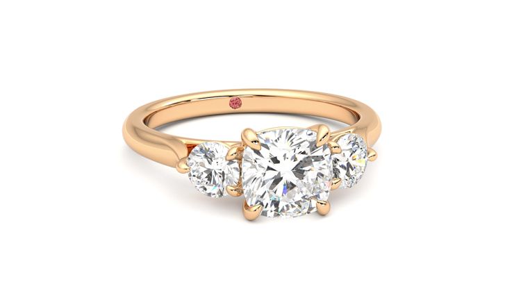 Taylor & Hart Destiny Cushion Engagement Ring 360 degree image 3