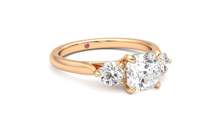 Taylor & Hart Destiny Cushion Engagement Ring 360 degree image 5