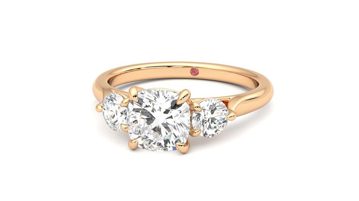 Taylor & Hart Destiny Cushion Engagement Ring 360 degree image 27