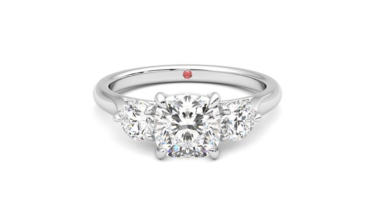 Taylor & Hart Destiny Cushion Engagement Ring 360 degree image 0