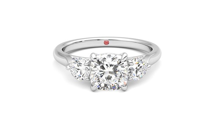 Taylor & Hart Destiny Cushion Engagement Ring 360 degree image 1