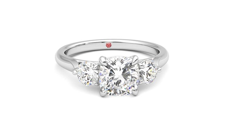 Taylor & Hart Destiny Cushion Engagement Ring 360 degree image 2