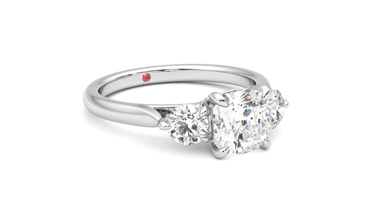 Taylor & Hart Destiny Cushion Engagement Ring 360 degree image 5