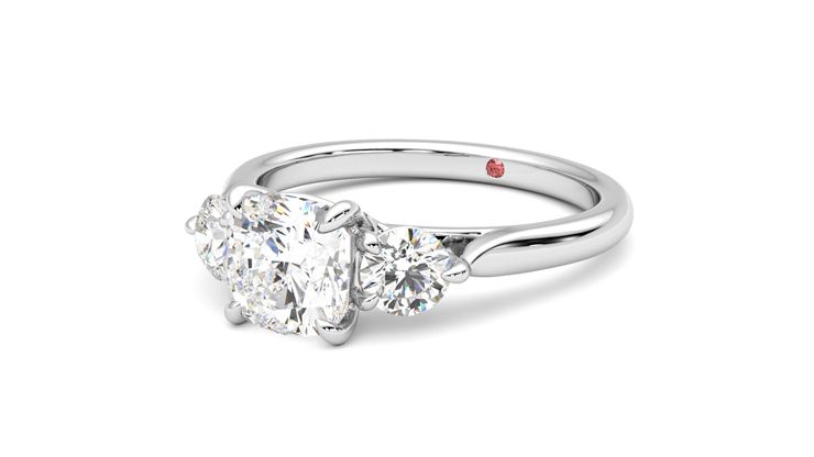 Taylor & Hart Destiny Cushion Engagement Ring 360 degree image 25