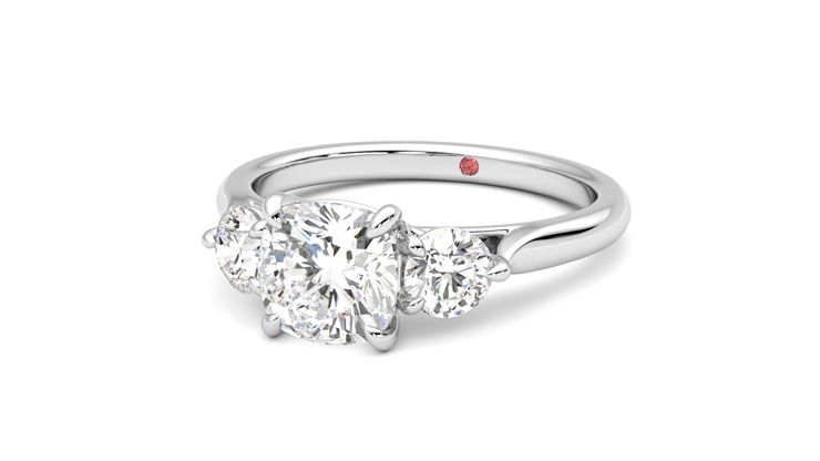 Taylor & Hart Destiny Cushion Engagement Ring 360 degree image 26