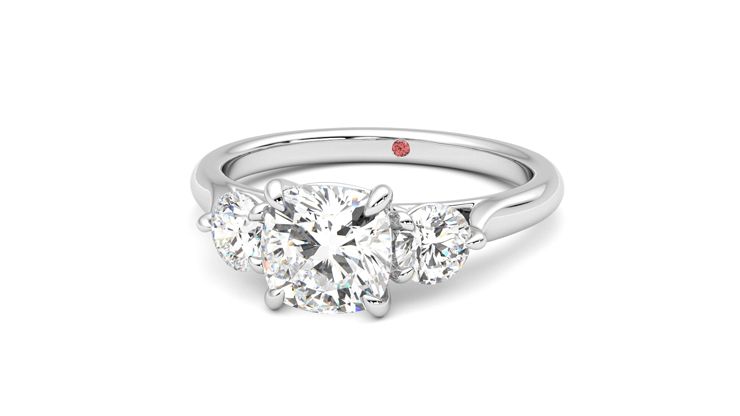 Taylor & Hart Destiny Cushion Engagement Ring 360 degree image 27