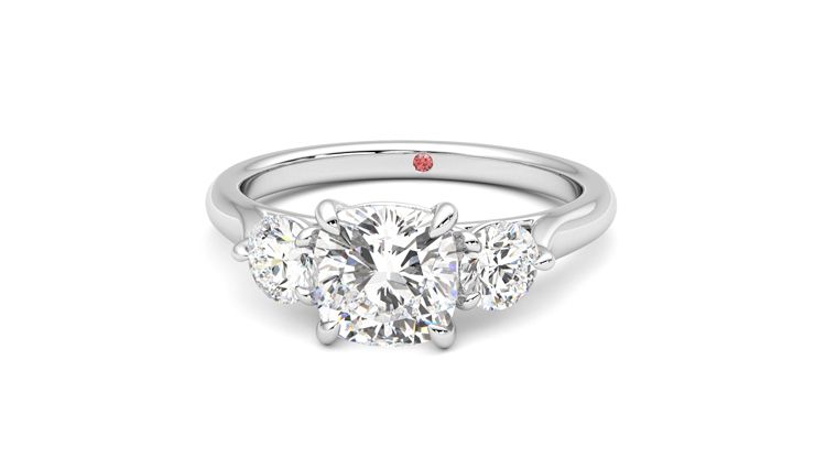 Taylor & Hart Destiny Cushion Engagement Ring 360 degree image 28