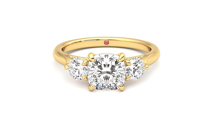 Taylor & Hart Destiny Cushion Engagement Ring 360 degree image 0