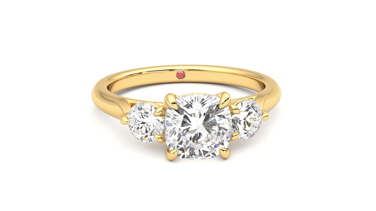 Taylor & Hart Destiny Cushion Engagement Ring 360 degree image 2