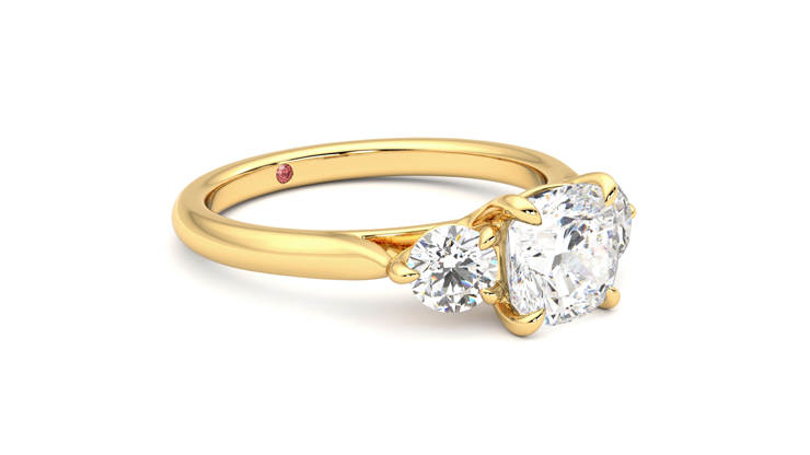 Taylor & Hart Destiny Cushion Engagement Ring 360 degree image 6