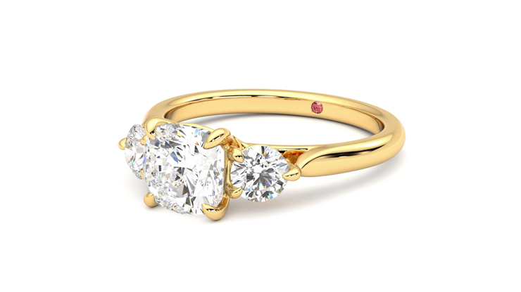 Taylor & Hart Destiny Cushion Engagement Ring 360 degree image 25