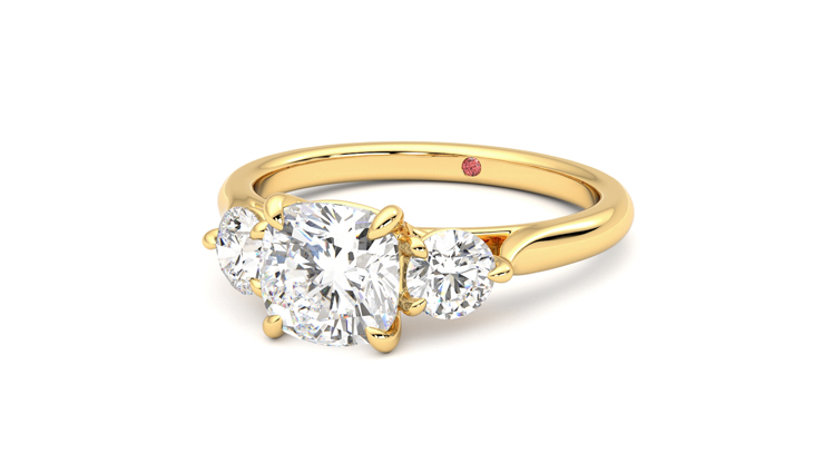 Taylor & Hart Destiny Cushion Engagement Ring 360 degree image 26