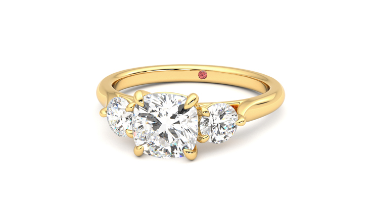 Taylor & Hart Destiny Cushion Engagement Ring 360 degree image 27