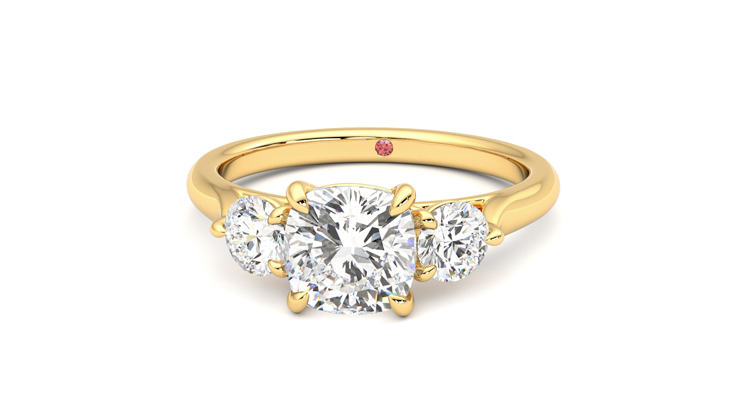 Taylor & Hart Destiny Cushion Engagement Ring 360 degree image 28