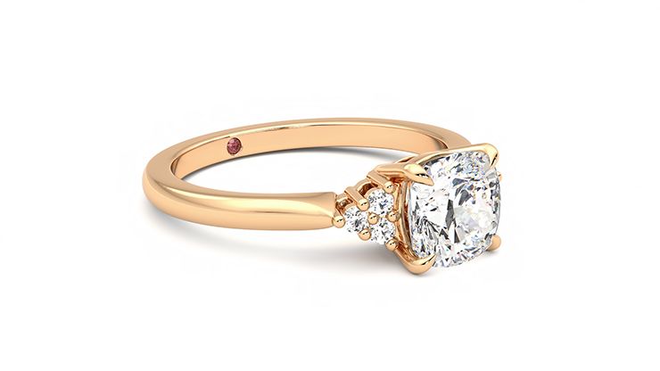 Taylor & Hart Divinity Cushion Engagement Ring 360 degree image 6