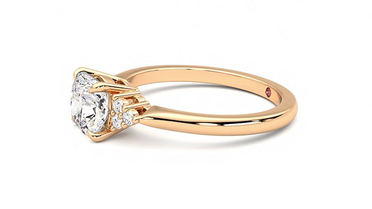 Taylor & Hart Divinity Cushion Engagement Ring 360 degree image 22