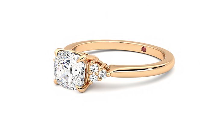 Taylor & Hart Divinity Cushion Engagement Ring 360 degree image 24