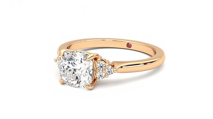 Taylor & Hart Divinity Cushion Engagement Ring 360 degree image 25