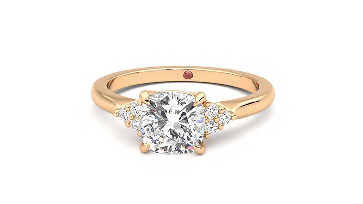 Taylor & Hart Divinity Cushion Engagement Ring 360 degree image 28