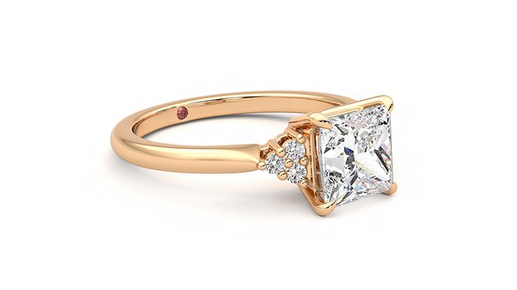 Taylor & Hart Divinity Princess Engagement Ring 360 degree image 6