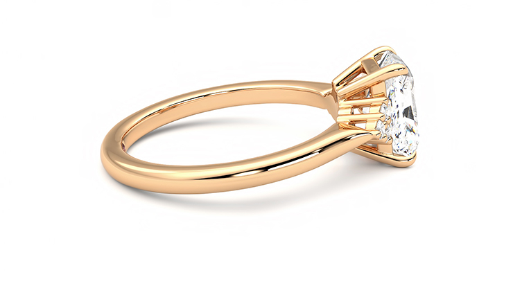 Taylor & Hart Divinity Radiant Engagement Ring 360 degree image 10