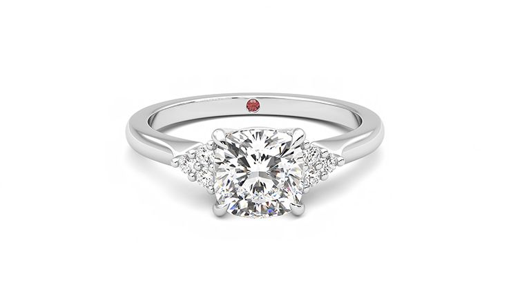 Taylor & Hart Divinity Cushion Engagement Ring 360 degree image 1