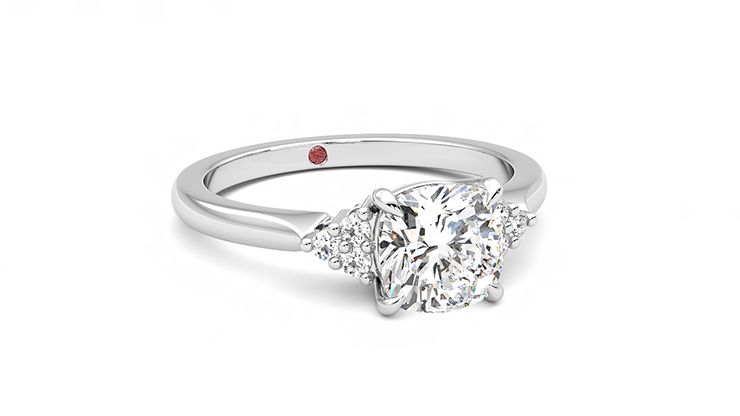 Taylor & Hart Divinity Cushion Engagement Ring 360 degree image 4