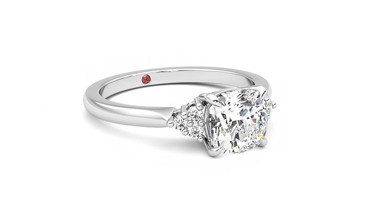 Taylor & Hart Divinity Cushion Engagement Ring 360 degree image 5