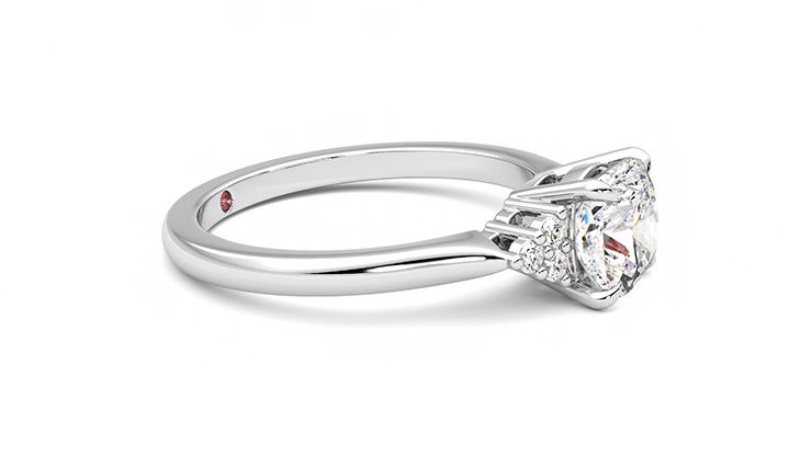 Taylor & Hart Divinity Cushion Engagement Ring 360 degree image 8