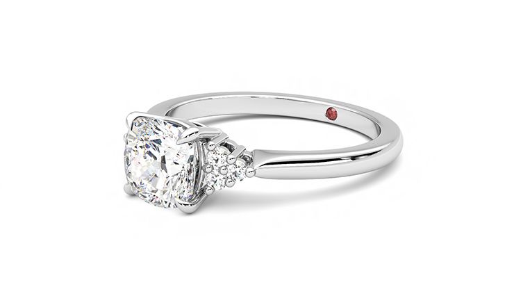 Taylor & Hart Divinity Cushion Engagement Ring 360 degree image 24