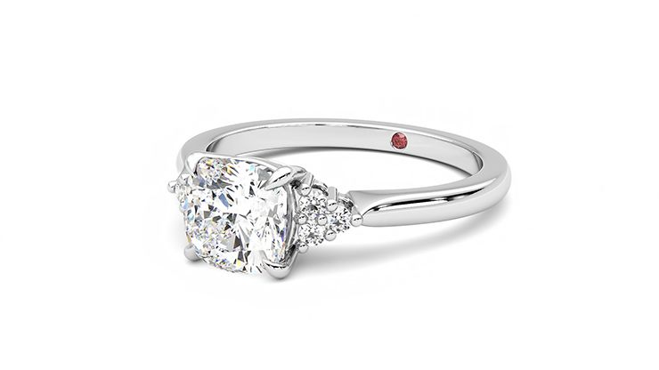 Taylor & Hart Divinity Cushion Engagement Ring 360 degree image 25