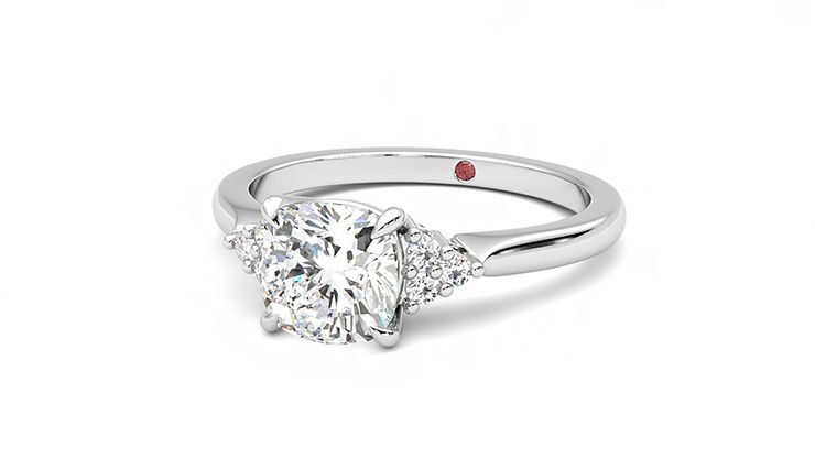 Taylor & Hart Divinity Cushion Engagement Ring 360 degree image 26