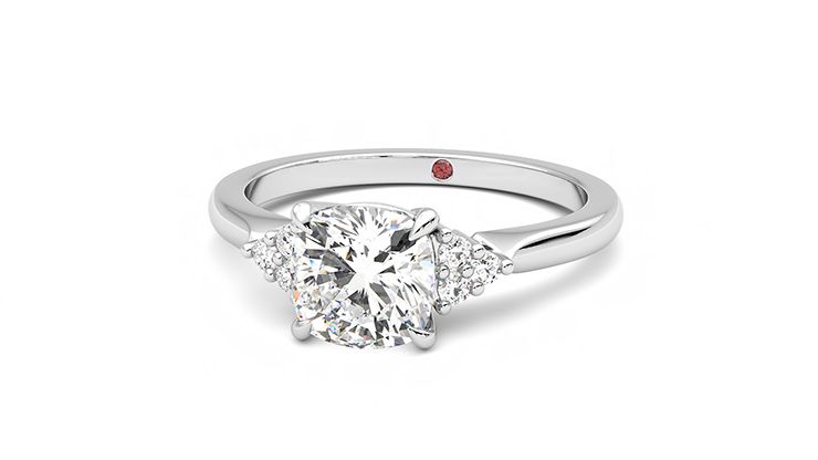 Taylor & Hart Divinity Cushion Engagement Ring 360 degree image 27