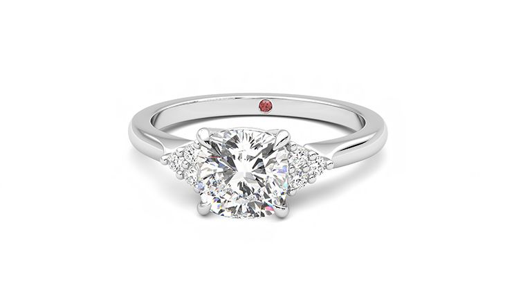 Taylor & Hart Divinity Cushion Engagement Ring 360 degree image 28