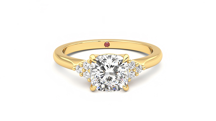 Taylor & Hart Divinity Cushion Engagement Ring 360 degree image 1