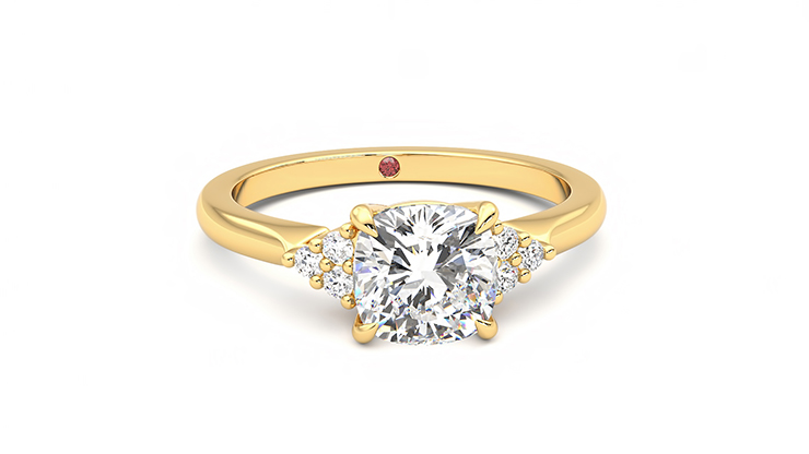 Taylor & Hart Divinity Cushion Engagement Ring 360 degree image 2