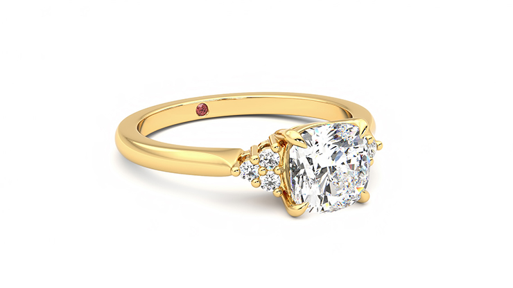 Taylor & Hart Divinity Cushion Engagement Ring 360 degree image 5