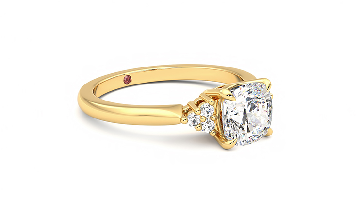 Taylor & Hart Divinity Cushion Engagement Ring 360 degree image 6