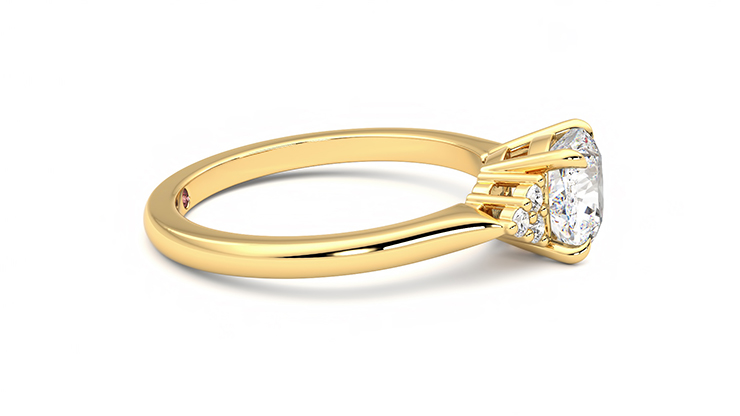 Taylor & Hart Divinity Cushion Engagement Ring 360 degree image 9