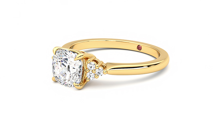 Taylor & Hart Divinity Cushion Engagement Ring 360 degree image 24